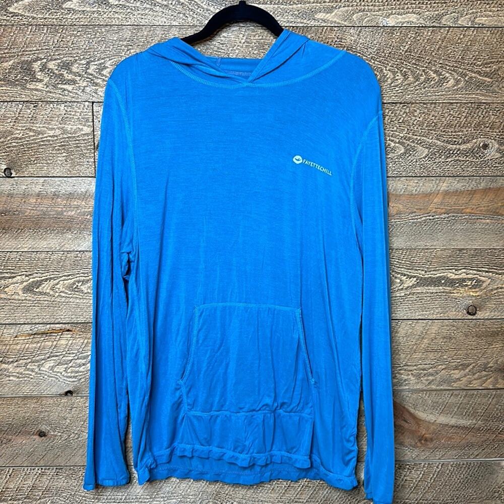 Fayettechill hooded Long Sleeve Shirt with kangaroo pocket Stretch Size XL